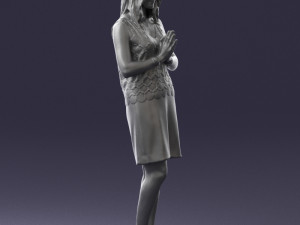 young blonde in prey pose 0361 3D Model