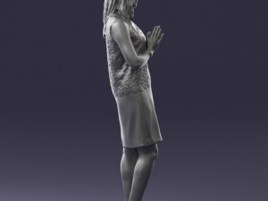 young blonde in prey pose 0361 3D Model