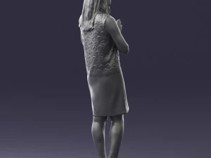 young blonde in prey pose 0361 3D Model