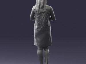 young blonde in prey pose 0361 3D Model