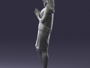 young blonde in prey pose 0361 3D Model
