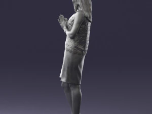 young blonde in prey pose 0361 3D Model