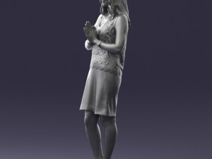 young blonde in prey pose 0361 3D Model