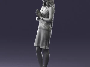young blonde in prey pose 0361 3D Model