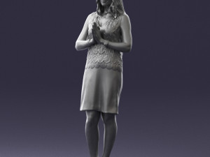 young blonde in prey pose 0361 3D Model