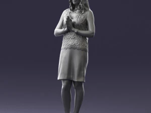 young blonde in prey pose 0361 3D Model