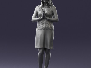 young blonde in prey pose 0361 3D Model