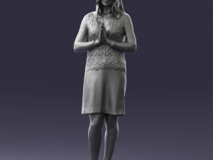 young blonde in prey pose 0361 3D Model