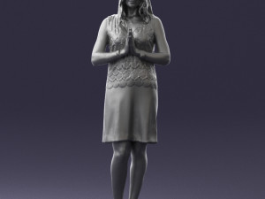 young blonde in prey pose 0361 3D Model