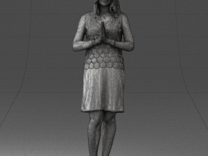 young blonde in prey pose 0361 3D Model