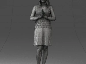young blonde in prey pose 0361 3D Model