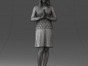 young blonde in prey pose 0361 3D Model