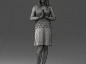 young blonde in prey pose 0361 3D Model