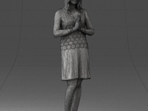 young blonde in prey pose 0361 3D Model