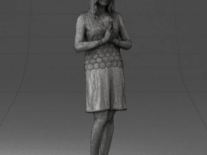 young blonde in prey pose 0361 3D Model