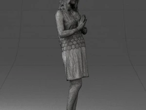young blonde in prey pose 0361 3D Model