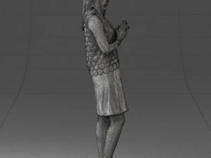 young blonde in prey pose 0361 3D Model