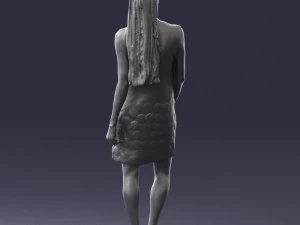 blonde girl in black dress 0360 3D Model