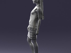 blonde girl in black dress 0360 Modelo 3D