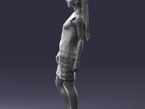 blonde girl in black dress 0360 3D Model