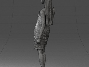 blonde girl in black dress 0360 Modelo 3D
