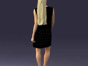 blonde girl in black dress 0360 3d print ready 3D 打印模型
