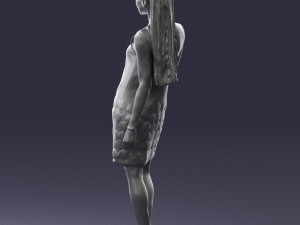 blonde girl in black dress 0360 3d print ready 3D 打印模型