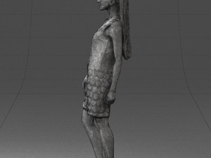 blonde girl in black dress 0360 3d print ready 3D 打印模型