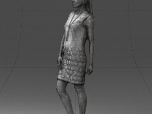 blonde girl in black dress 0360 3d print ready 3D 打印模型