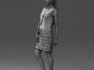blonde girl in black dress 0360 3d print ready 3D Print Model