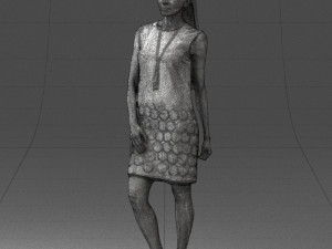 blonde girl in black dress 0360 3d print ready 3D 打印模型