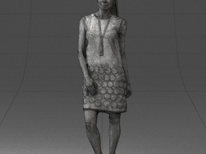 blonde girl in black dress 0360 3d print ready 3D 打印模型