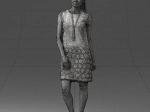 blonde girl in black dress 0360 3d print ready 3D Print Model