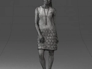 blonde girl in black dress 0360 3d print ready 3D Print Model