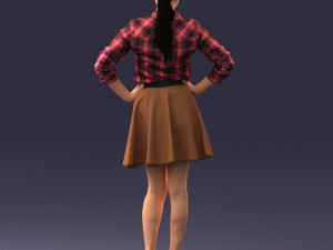 girl in brown skirt 0356 3D Model