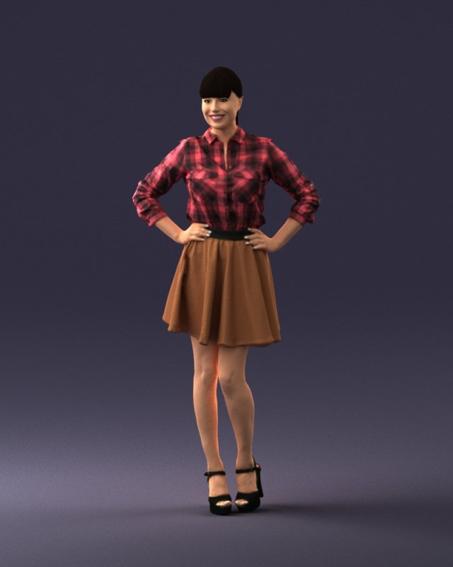 Tan skirt shop 3d