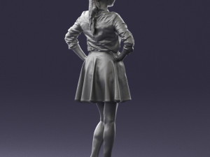 girl in brown skirt 0356 3D Model