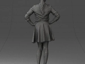 girl in brown skirt 0356 3D Model