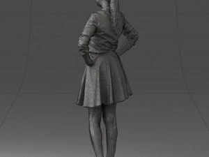 girl in brown skirt 0356 3D Model