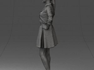 girl in brown skirt 0356 3D Model