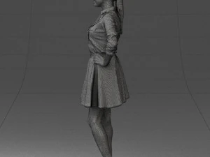 girl in brown skirt 0356 3D Model