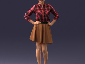 girl in brown skirt 0356 3d print ready 3D-printmodel
