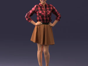 girl in brown skirt 0356 3d print ready 3D Print Model