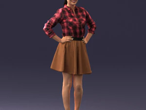 girl in brown skirt 0356 3d print ready 3D Print Model