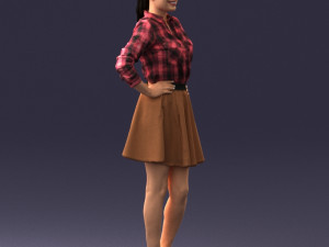 girl in brown skirt 0356 3d print ready 3D-printmodel