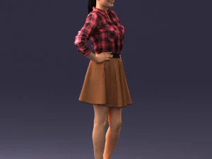girl in brown skirt 0356 3d print ready 3D Print Model