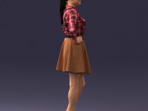 girl in brown skirt 0356 3d print ready 3D-printmodel