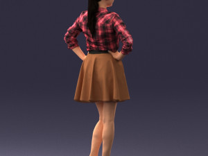 girl in brown skirt 0356 3d print ready 3D-printmodel
