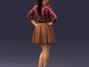 girl in brown skirt 0356 3d print ready 3D Print Model