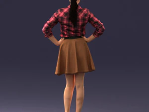 girl in brown skirt 0356 3d print ready 3D Print Model
